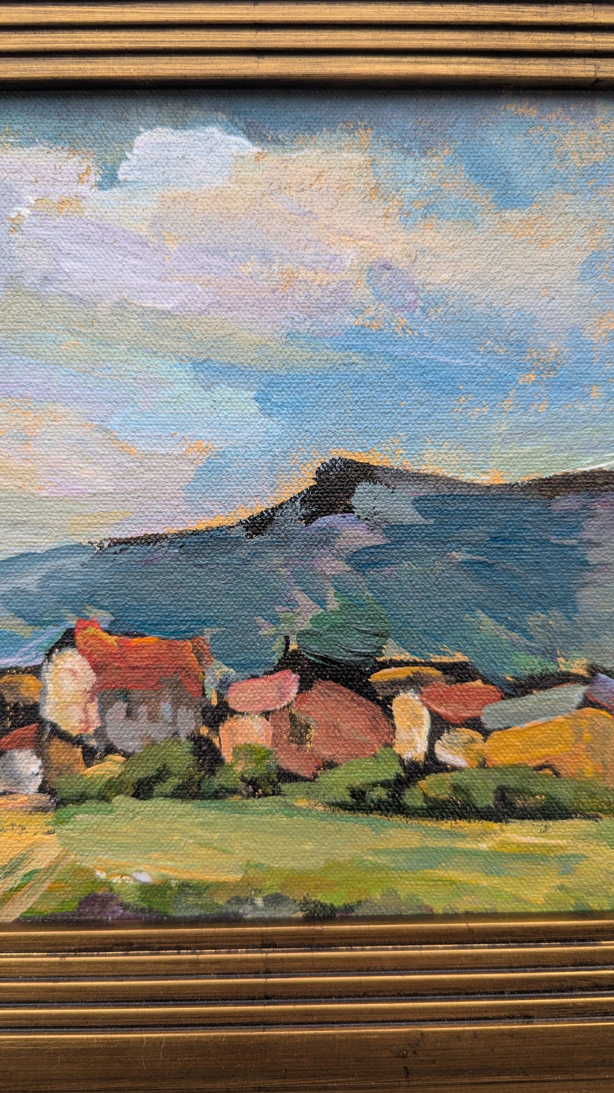 Ning Mercer Lucca, Italy Hillside Village | 2023 | Acrylic on Board