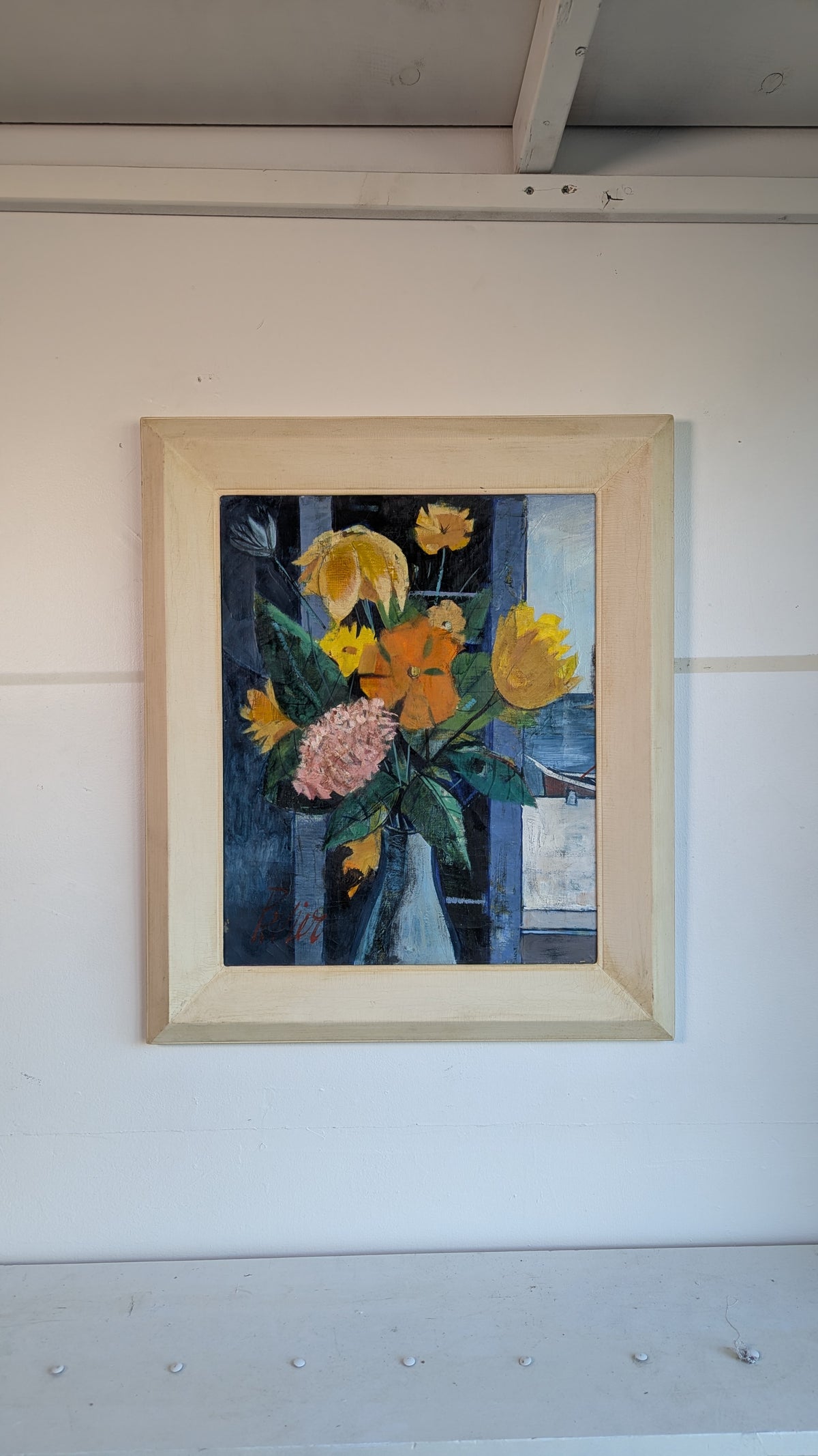 Charles Levier Floral Still Life | Mid-20th Century | Oil on Canvas