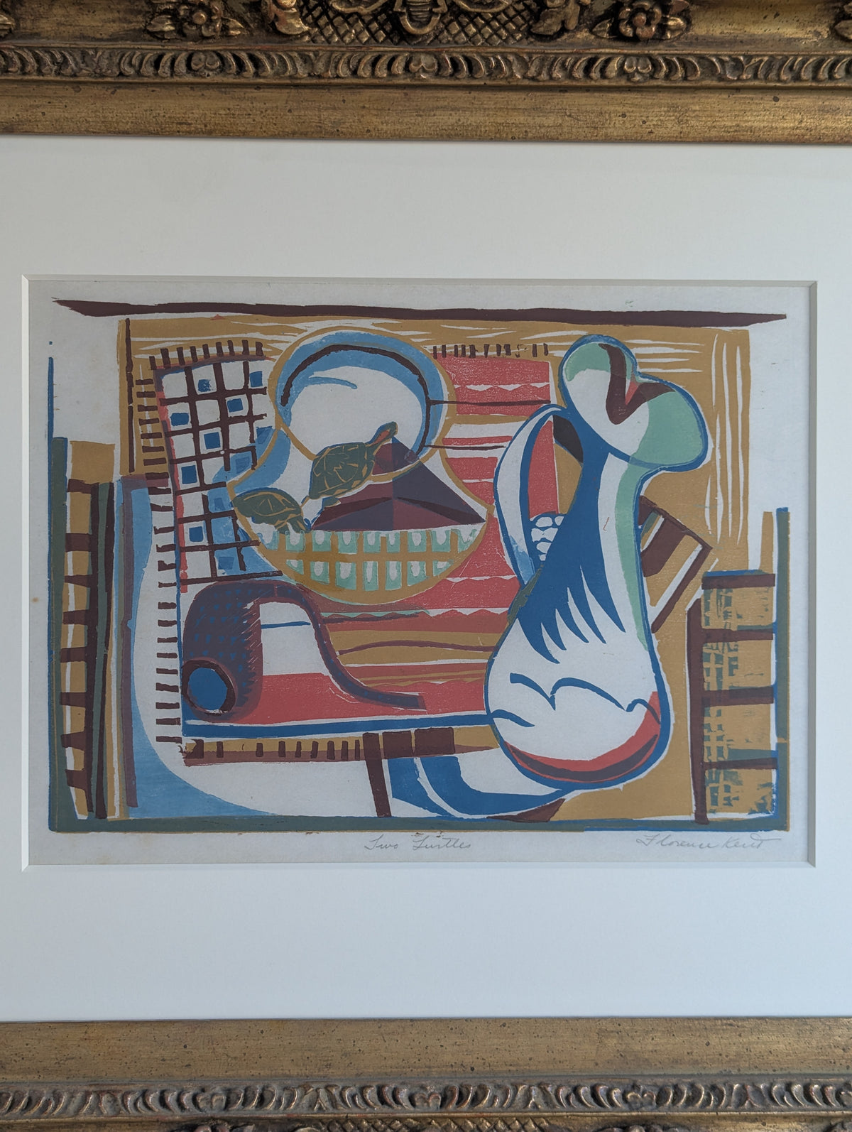 Florence Kent Two Turtles | 1935-42 | WPA Color Woodcut