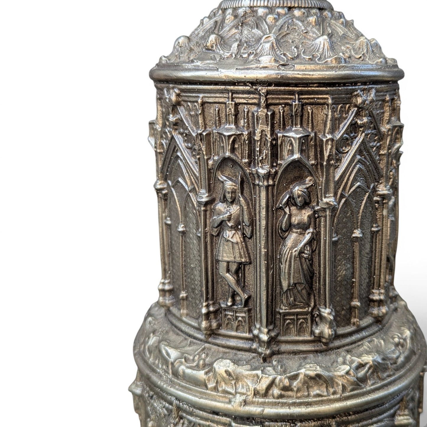 Gothic Revival Cathedral Table Lamp | Mid-20th Century | Cast Metal