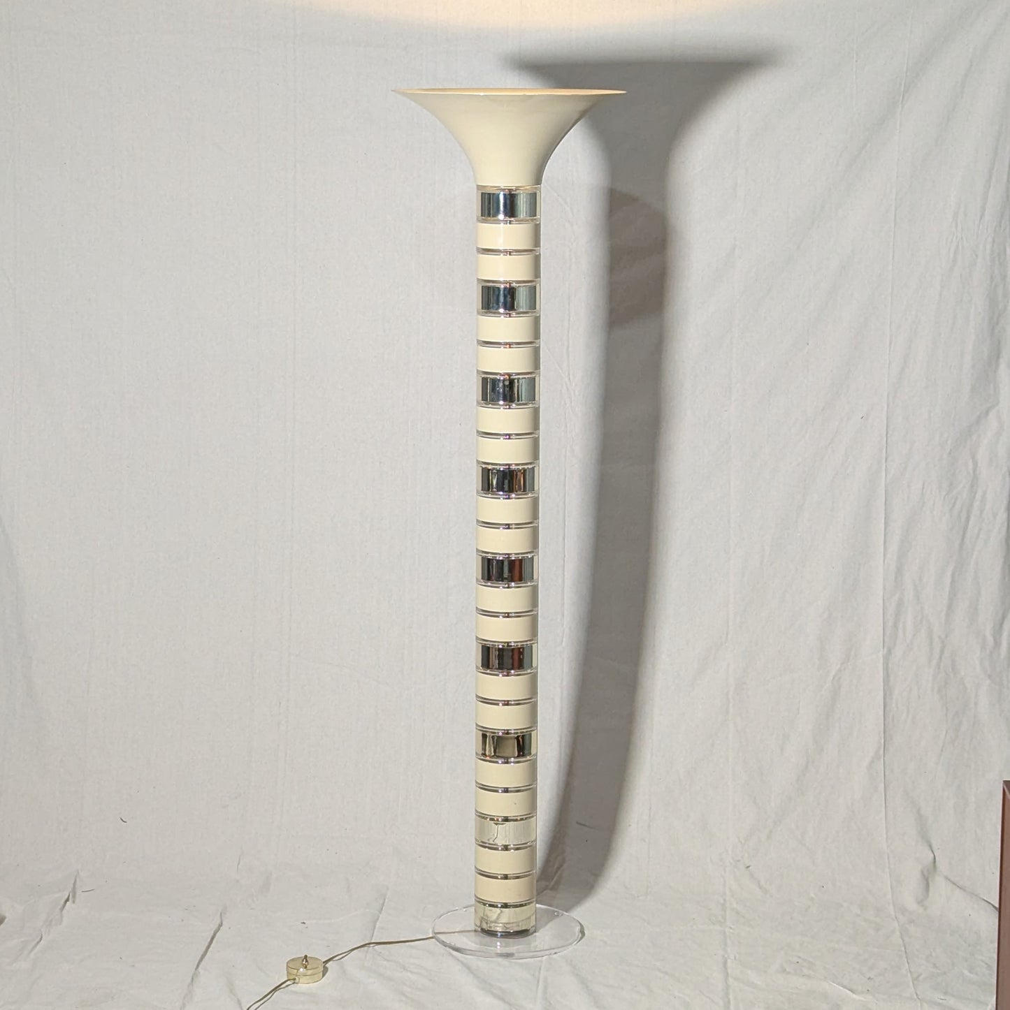 Postmodern Cream & Gold Stacked Skyscraper Floor Lamp