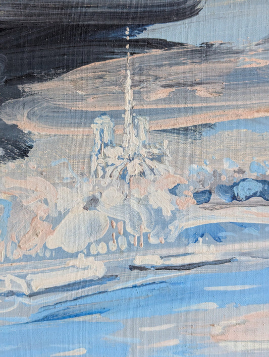 José Alfonso Cuni Notre-Dame, Paris | Mid-Century | Oil on Canvas