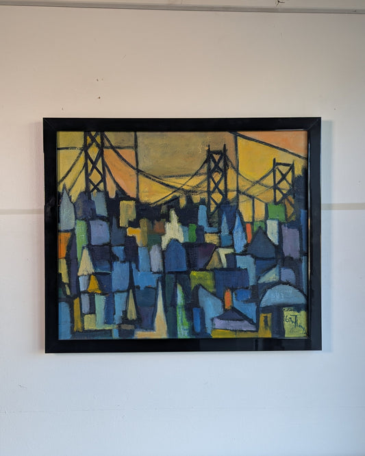 Bay Bridge and San Francisco Skyline | Modernist | Oil Painting