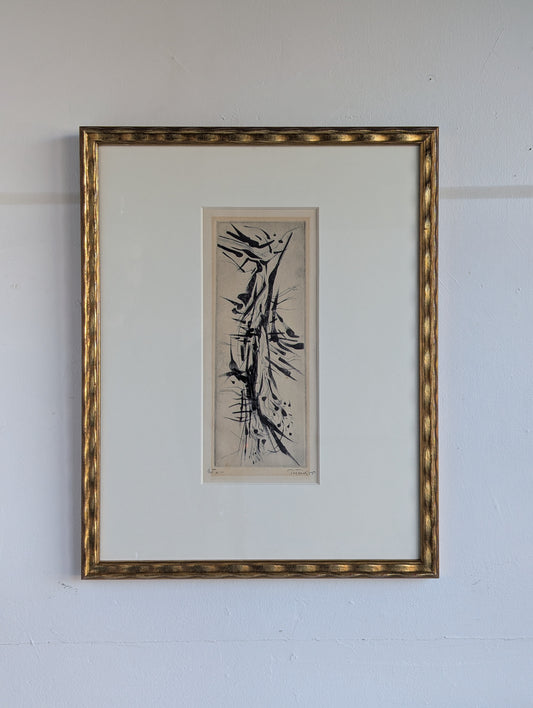 Abstract Etching | Mid-Century | Pencil Signed